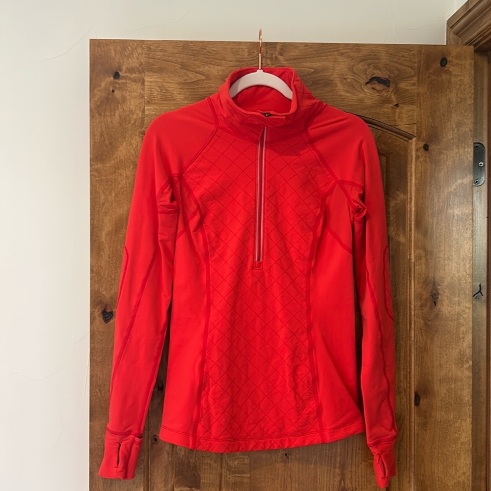 Lululemon Bright Red Pullover Zip Top Running Jacket